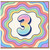 3rd Birthday Card, Pastel Rainbow Number 3 Birthday Card