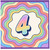 na 4th Birthday Card, Rainbow Number 4 Card