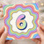 6th Birthday Card, Pastel Rainbow Design