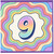 9th Birthday Card, Rainbow Retro Number 9 Card