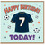 na 7th Birthday Card, Football Shirt Design
