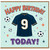 9th Birthday Card, Football Shirt Soccer Birthday Card