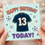 13th Birthday Card, Soccer Jersey and Football Design