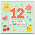 12th Birthday Card, Cute Happy Birthday Card for Age 12