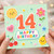 14th Birthday Card, Cute Pastel Happy Birthday Design