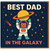 Best Dad in the Galaxy Father’s Day Card - Cute Cat Astronaut Space Design - Fun Card for Dad from Son or Daughter