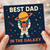 Best Dad in the Galaxy Father’s Day Card - Cute Cat Astronaut Space Design - Fun Card for Dad from Son or Daughter