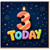 3rd Birthday Card, Three Today Birthday Card