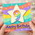 9th Birthday Card, Happy Birthday Rainbow Star Card