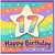 17th Birthday Card, Happy Birthday Rainbow Star Design