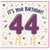 44th Birthday Card, It's Your Birthday 44 Birthday Balloon Design