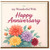 To My Wonderful Wife Happy Anniversary Card - Floral Bouquet Design - Romantic Greetings Card for Wife