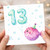 13th Birthday Card, Cute Pufferfish Party Design