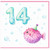 14th Birthday Card, Cute Pufferfish Underwater Bubble Design