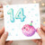 14th Birthday Card, Cute Pufferfish Underwater Bubble Design