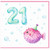 21st Birthday Card, Cute Puffer Fish Party Card