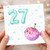 27th Birthday Card, Cute Pufferfish Party Card