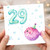 29th Birthday Card, Cute Pufferfish Bubble Number Card