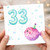 33rd Birthday Card, Cute Pufferfish Party Design