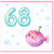68th Birthday Card, Cute Pufferfish Underwater Party Design
