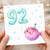 92nd Birthday Card, Cute Pufferfish Underwater Party Card
