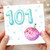101st Birthday Card, Cute Puffer Fish Party Design