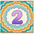 2nd Birthday Card, Colourful Rainbow Number 2 Card