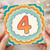 4th Birthday Card, Colourful Rainbow Number 4 Card