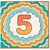 5th Birthday Card, Colourful Rainbow Number 5 Card