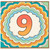 9th Birthday Card, Colourful Number 9 Card