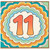 11th Birthday Card, Colourful Number 11 Birthday Card