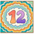 12th Birthday Card, Colourful Rainbow Number 12 Card