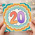20th Birthday Card, Colourful Retro Number 20 Card