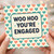 Woo Hoo You're Engaged Card - Cute Engagement Congratulations with Heart Pattern - Fun Celebration Card for Couple, Friends or Family - Greeting with Envelope