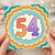 54th Birthday Card, Colourful Retro Number 54 Card