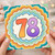 78th Birthday Card, Colourful Retro Style