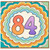 84th Birthday Card, Colourful Retro Number 84 Card