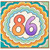 86th Birthday Card, Colourful Retro Number 86 Card