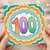 100th Birthday Card, Colourful Rainbow Number 100 Design