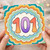 101st Birthday Card, Colourful Retro Number Card