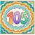 105th Birthday Card, Colourful Rainbow Number 105 Birthday Card