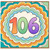 106th Birthday Card, Colourful Rainbow Style Card