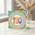 110th Birthday Card, Colourful Retro Rainbow Number 110 Card