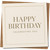 Happy Birthday Card - Celebrating You - Elegant Cream Square, Gold Lettering, 145mm x 145mm, Kraft, Includes Kraft Envelope