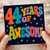 44th Birthday Card, 44 Years of Awesome Retro Multicolour Greeting Card