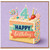4th Birthday Card, Happy Birthday Cake Slice Design