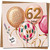 62nd Birthday Card - Balloons Design - With Love - 145mm x 145mm Square Greeting Card for Him or Her, Includes Kraft Envelope