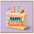 17th Birthday Card, Happy Birthday Cake Design