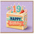 19th Birthday Card, Happy Birthday Cake Design