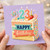 23rd Birthday Card, Happy Birthday Cake and Candles Design
